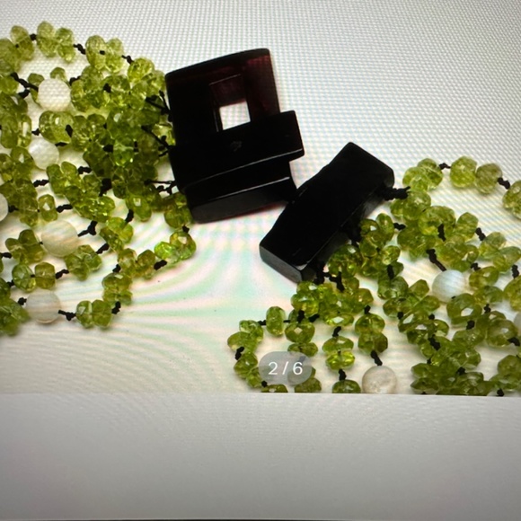 Haute Couture Eva Nueva Italian Peridot/Pearls 9 Strands Necklace - Picture 2 of 13